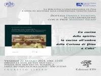 Conferenza "La cucina dello spirito: la cucina all'ombra della Certosa di Pisa a Calci"
